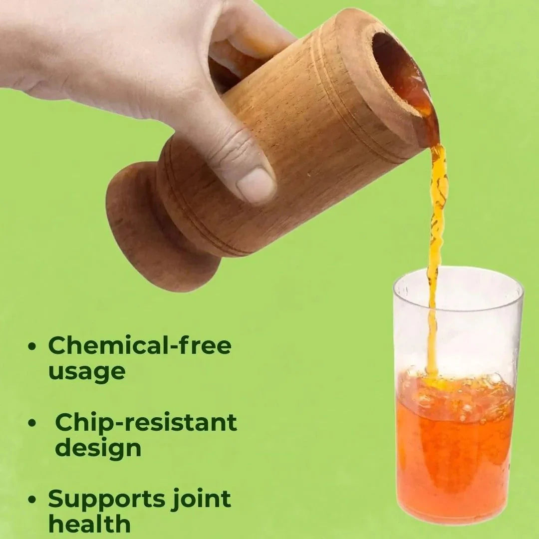 Ayurvedic Vijaysar Wooden Glass 🌿 – Natural Sugar Balance Tumbler 🩺✨